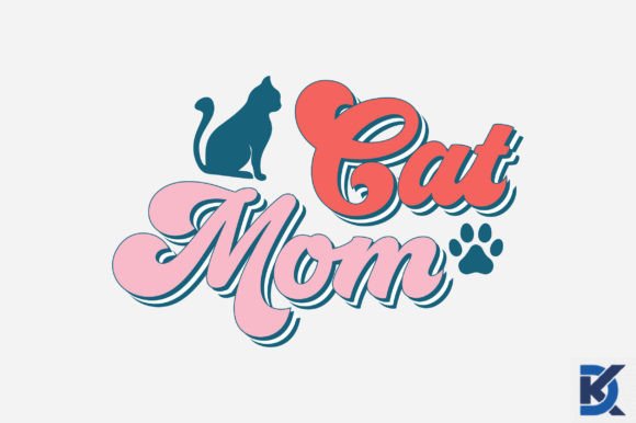 Retro Cat Mom SVG: Graphics for Crafts